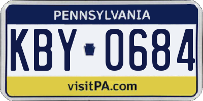 PA license plate KBY0684