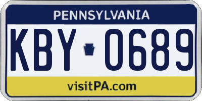 PA license plate KBY0689