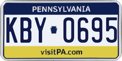PA license plate KBY0695