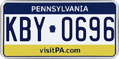 PA license plate KBY0696