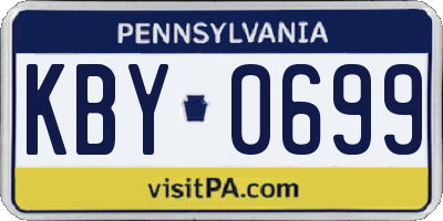 PA license plate KBY0699