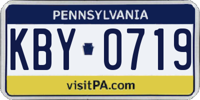 PA license plate KBY0719