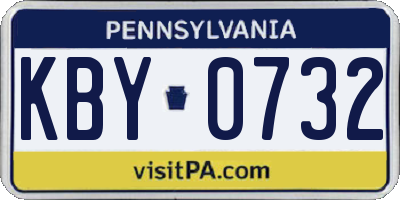 PA license plate KBY0732