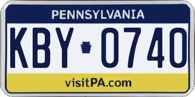 PA license plate KBY0740