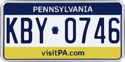 PA license plate KBY0746