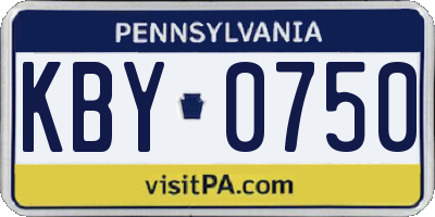 PA license plate KBY0750