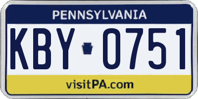 PA license plate KBY0751