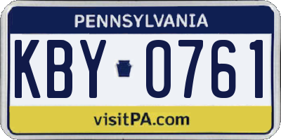 PA license plate KBY0761