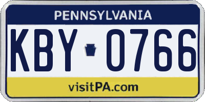 PA license plate KBY0766