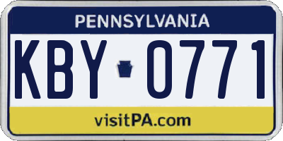 PA license plate KBY0771