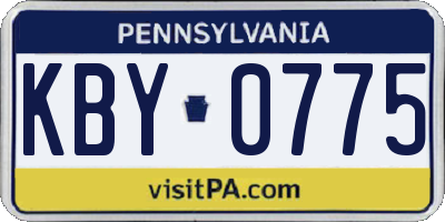 PA license plate KBY0775
