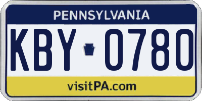 PA license plate KBY0780