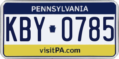 PA license plate KBY0785