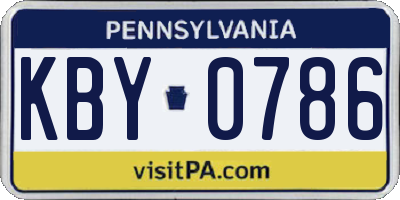 PA license plate KBY0786