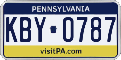 PA license plate KBY0787