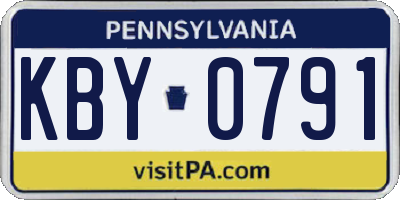 PA license plate KBY0791