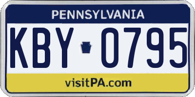 PA license plate KBY0795