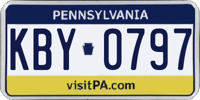 PA license plate KBY0797