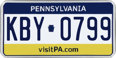 PA license plate KBY0799