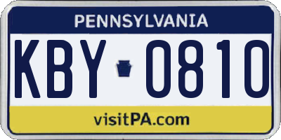 PA license plate KBY0810