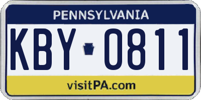 PA license plate KBY0811