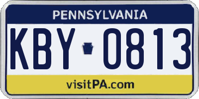 PA license plate KBY0813