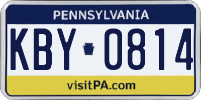 PA license plate KBY0814