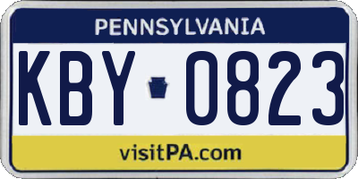 PA license plate KBY0823