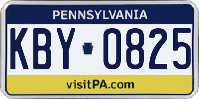 PA license plate KBY0825