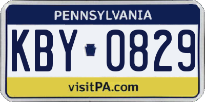 PA license plate KBY0829