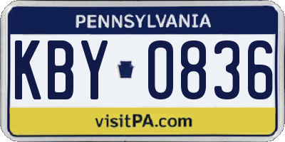 PA license plate KBY0836