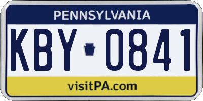 PA license plate KBY0841