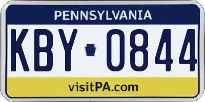 PA license plate KBY0844