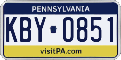 PA license plate KBY0851