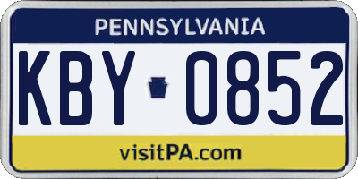 PA license plate KBY0852
