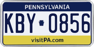 PA license plate KBY0856