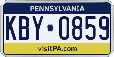 PA license plate KBY0859