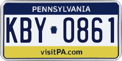 PA license plate KBY0861