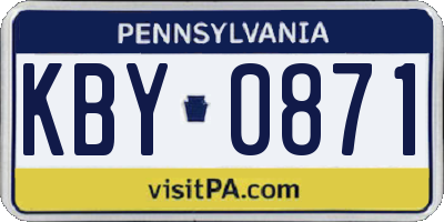 PA license plate KBY0871