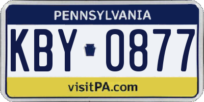 PA license plate KBY0877