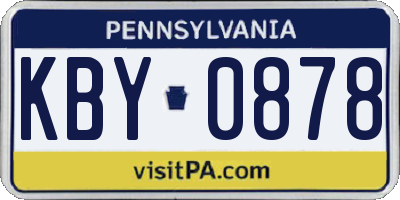 PA license plate KBY0878