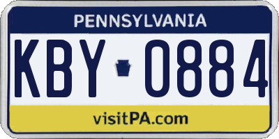 PA license plate KBY0884