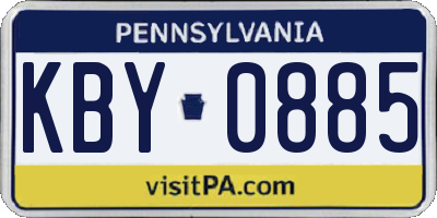 PA license plate KBY0885