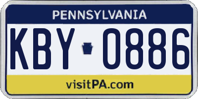 PA license plate KBY0886