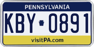 PA license plate KBY0891