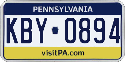 PA license plate KBY0894