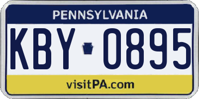 PA license plate KBY0895