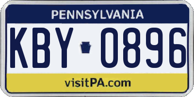 PA license plate KBY0896