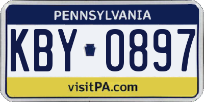 PA license plate KBY0897