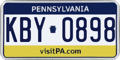 PA license plate KBY0898